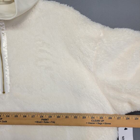 New Sonoma Sherpa Cozy Soft Sweater Womens XXL Faux Fur Fleece Zip Ivory - Picture 7 of 13